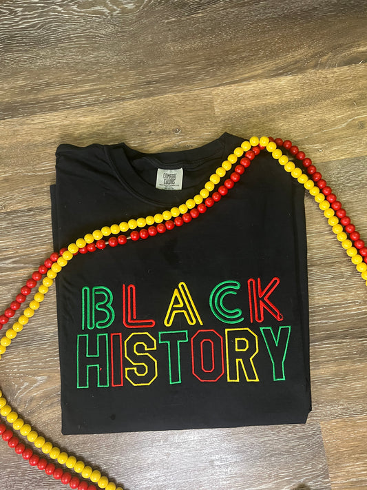 Black History short sleeve tshirt with with 90s vibe Letters